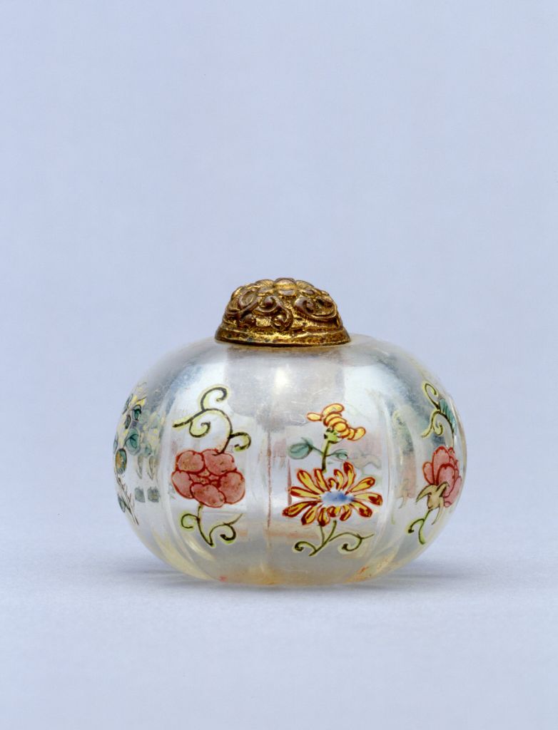 图片[1]-Glass painted enamel melon shaped snuff bottle-China Archive